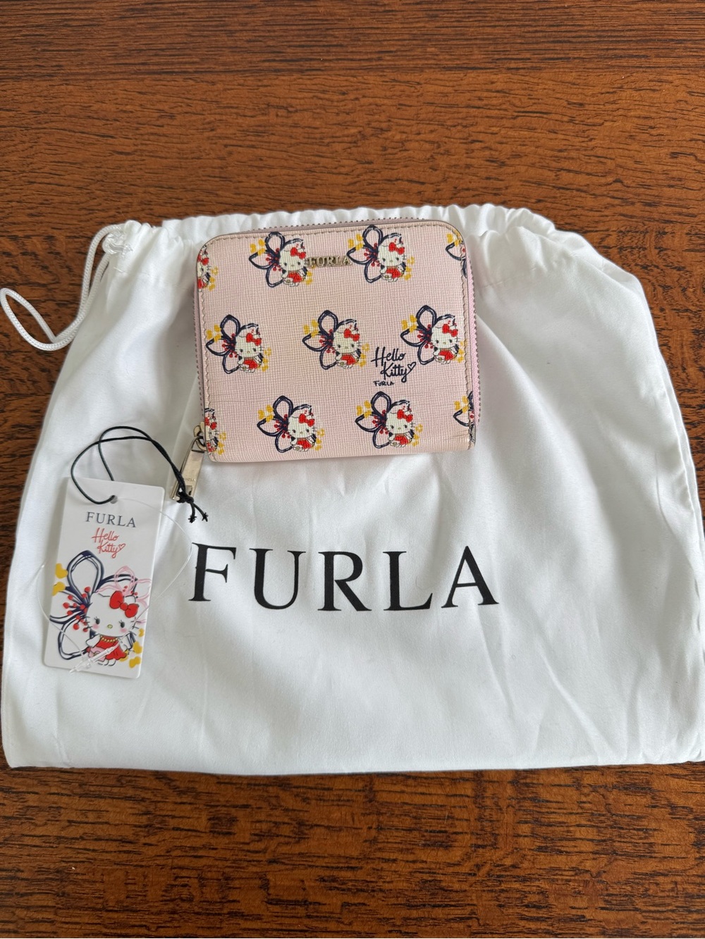 NWT Furla x Hello Kitty Limited Edition Floral Zip Wallet